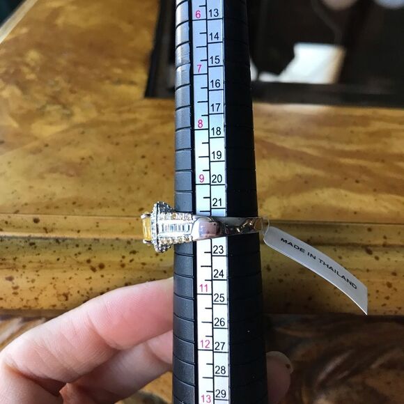 Natural Yellow Sapphire Sterling Silver Ring Size 10 - Picture 5 of 8